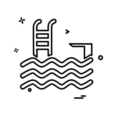 Yüzme simgesi tasarım vektörü