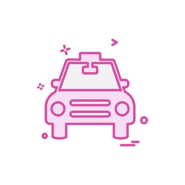 Araç simgesi tasarım, renkli vektör çizim