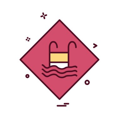 Yüzme simgesi tasarım vektörü 