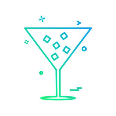 İçki simgesi tasarım, renkli vektör çizim 