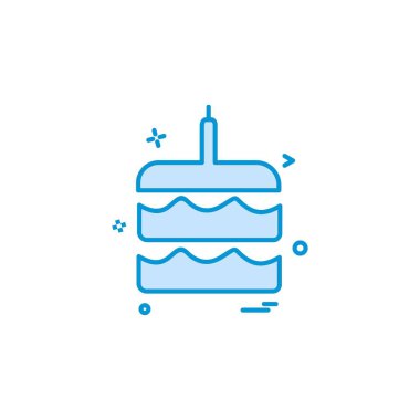 Pasta simgesi tasarım, renkli vektör çizim