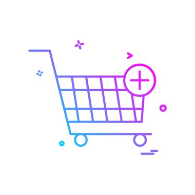 Sepeti simgesi tasarım, renkli vektör çizim