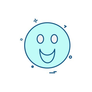 Emoji simgesi tasarım, renkli vektör çizim