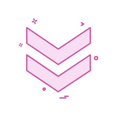 Aşağı ok simgesi tasarım vektörü