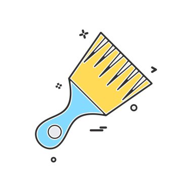 Fırça simgesi tasarım, renkli vektör çizim