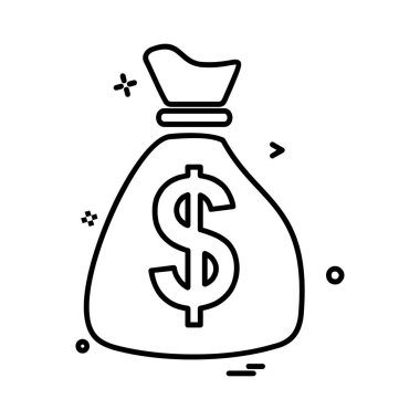 Dolar simgesi tasarım, renkli vektör çizim