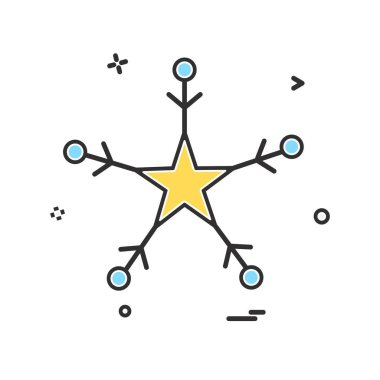 Kar tanesi simge vektör beyaz arka plan üzerinde