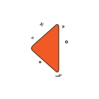 Sol ok simgesi tasarım vektörü