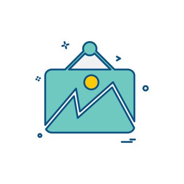 Mobilya simgesi tasarım, renkli vektör çizim