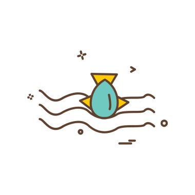 Yüzme simge tasarlamak vektör 