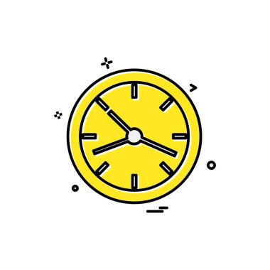 saat düz ikon vektör illüstrasyonu 