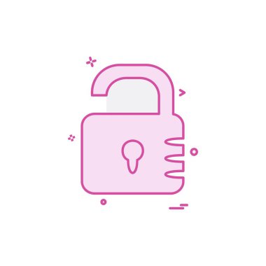 kilit düz simge vektör çizim 