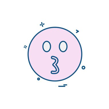 Emoji simgesi tasarım, renkli vektör çizim