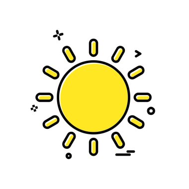 Güneş simgesi tasarım, renkli vektör çizim