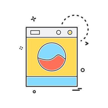 Çamaşır makinesi simgesi tasarım vektörü