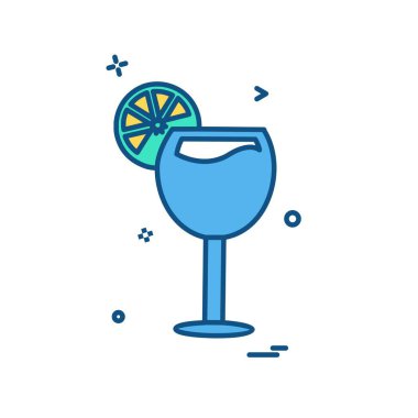 İçki simgesi tasarım, renkli vektör çizim 