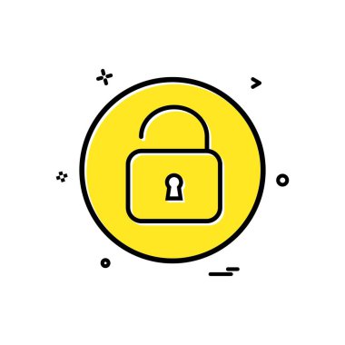 Temel simge vektör tasarımını kilitle 