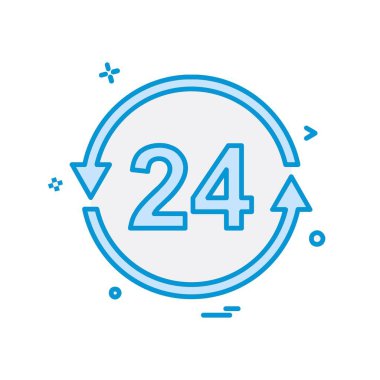 Saat simgesi tasarım, renkli vektör çizim