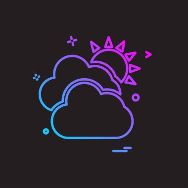 Bulut simgesi tasarım, renkli vektör çizim