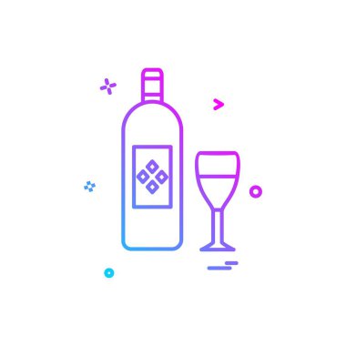 İçki simgesi tasarım, renkli vektör çizim 