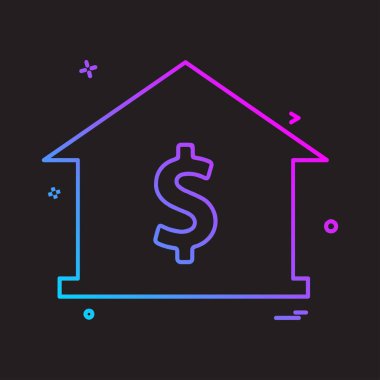 Dolar simgesi tasarım, renkli vektör çizim