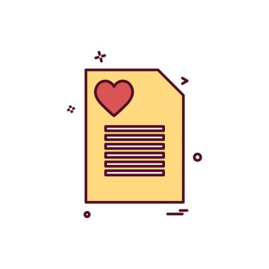 Sevgililer günü simgesi tasarım, renkli vektör çizim