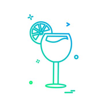 İçki simgesi tasarım, renkli vektör çizim 