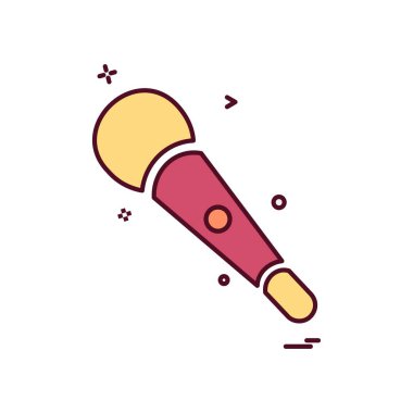 Mikrofon simgesi tasarım, renkli vektör çizim