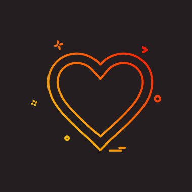 Kalp simgesi tasarım, Sevgililer günü için vektör çizim