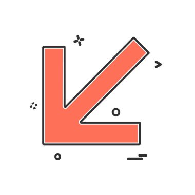 Aşağı ok simgesi tasarım vektörü