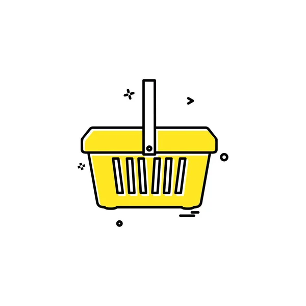 Warenkorb Icon Design Bunte Vektorillustration — Stockvektor