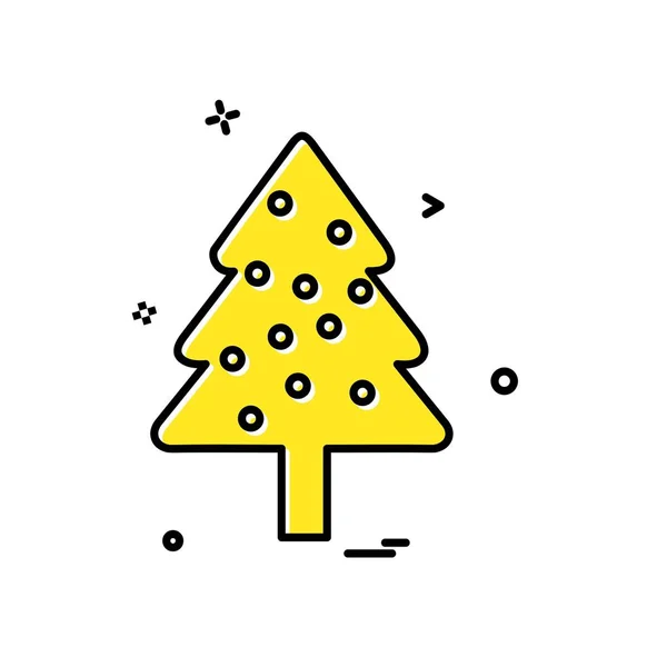Árvore Natal Ícone Vetor Design —  Vetores de Stock