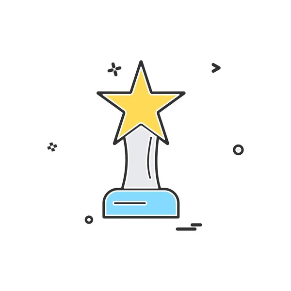 Premio Estrella Trofeo Trofeo Ganador Icono Vector Diseño — Archivo Imágenes Vectoriales