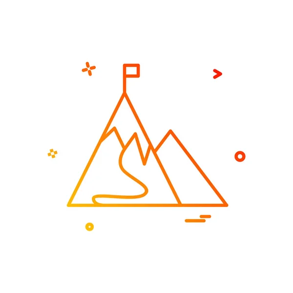 Mountain Flaggan Ikon Vektor Design — Stock vektor