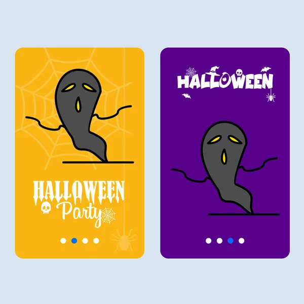 Feliz Halloween Fiesta Invitación Diseño Con Fantasma Vector Colorido Ilustración — Vector de stock