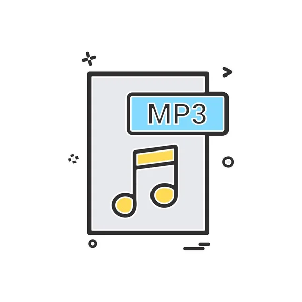 Formato Arquivo Mp3 Ícone Vetor Design —  Vetores de Stock