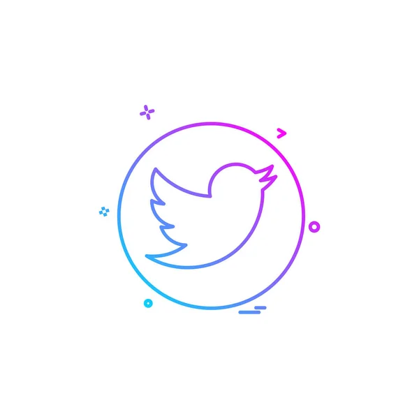 Medien Netzwerk Social Twitter Icon Vektor Design — Stockvektor