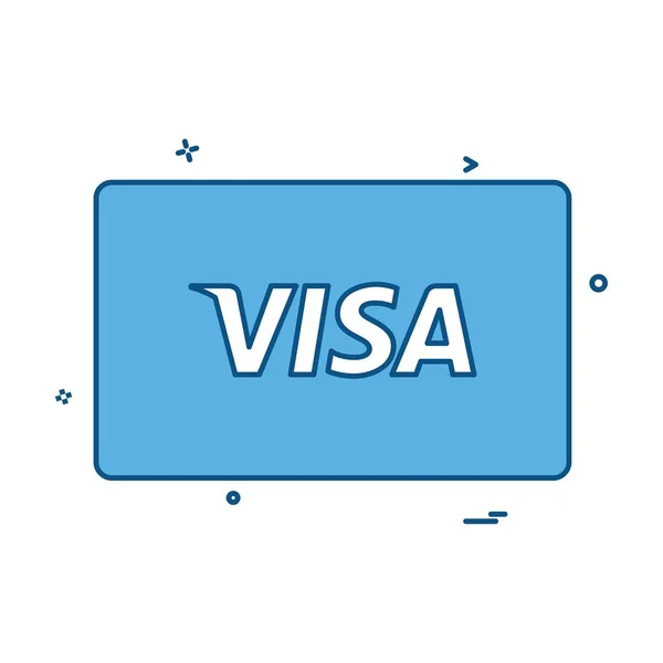 Visa Kaart Pictogram Ontwerp Vector — Stockvector