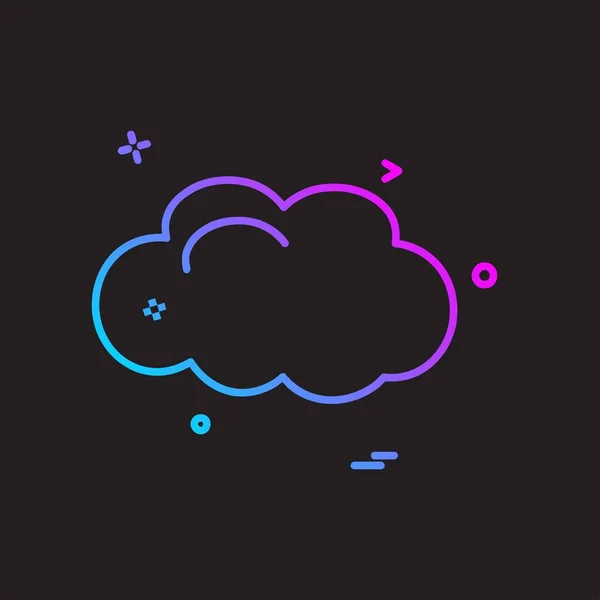 Wolke Icon Design Bunte Vektorillustration — Stockvektor