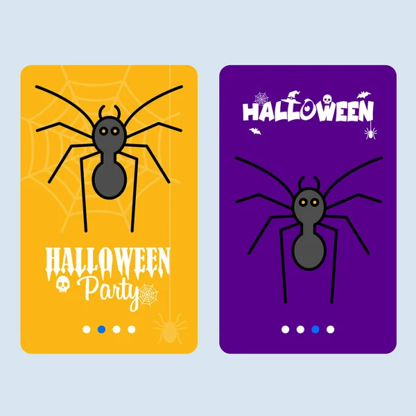 Happy Halloween Invitation Design Spider Vector — Stock Vector