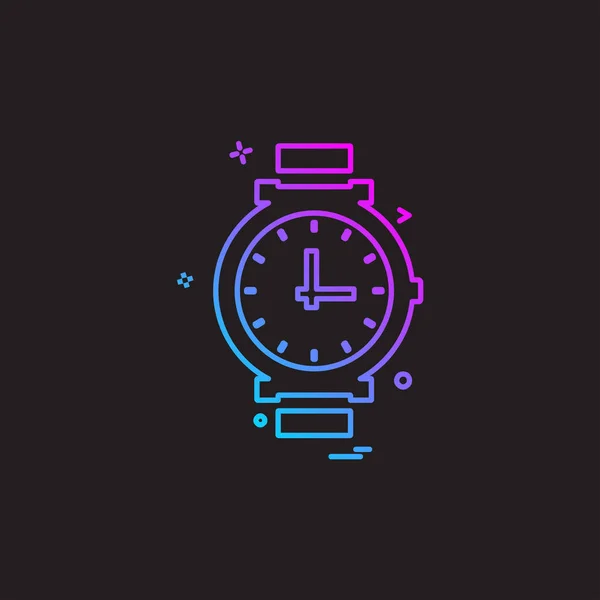 Diseño Del Icono Del Reloj Ilustración Vectorial Colorido — Archivo Imágenes Vectoriales