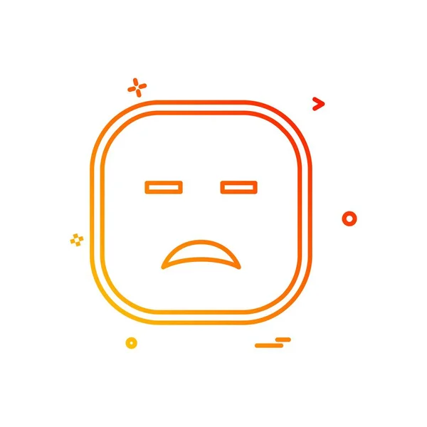 Θλιβερή Emoji Εικονίδιο Σχεδιασμός Πολύχρωμο Διανυσματικά Εικονογράφηση — Διανυσματικό Αρχείο