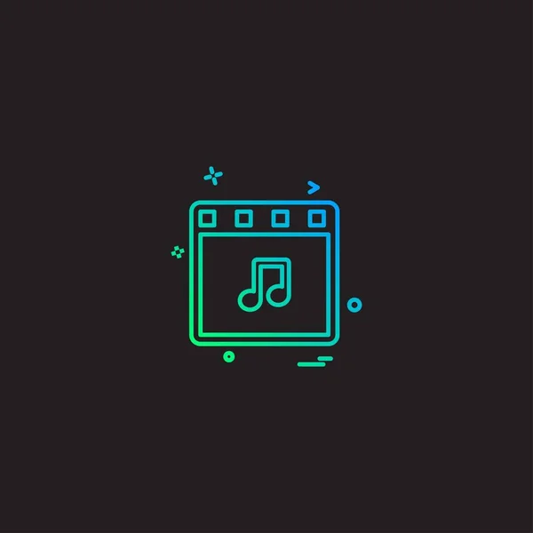 Muziek Pictogram Ontwerp Vector — Stockvector