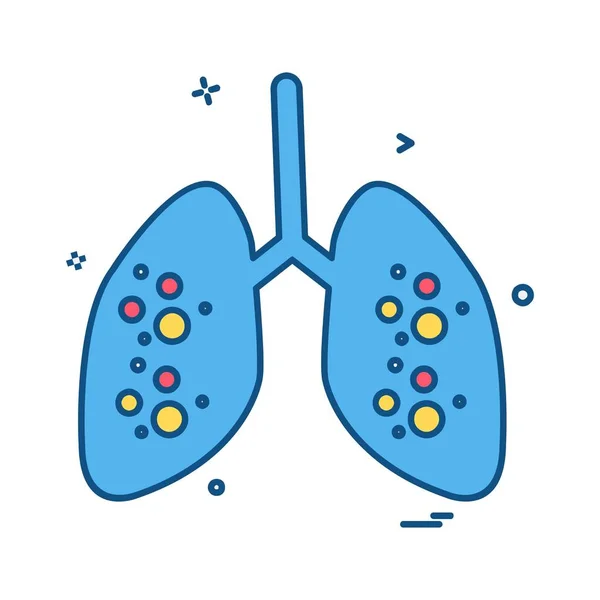 Lungs Icon Design Vector — Stock Vector