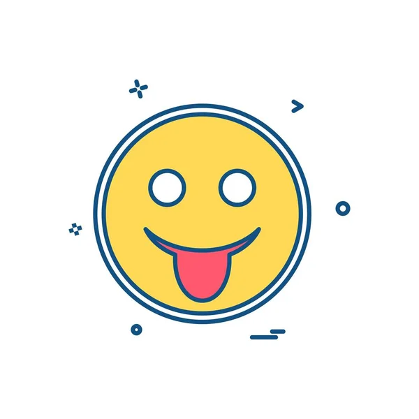 Mutlu Emoji Simgesi Tasarım Renkli Vektör Çizim — Stok Vektör