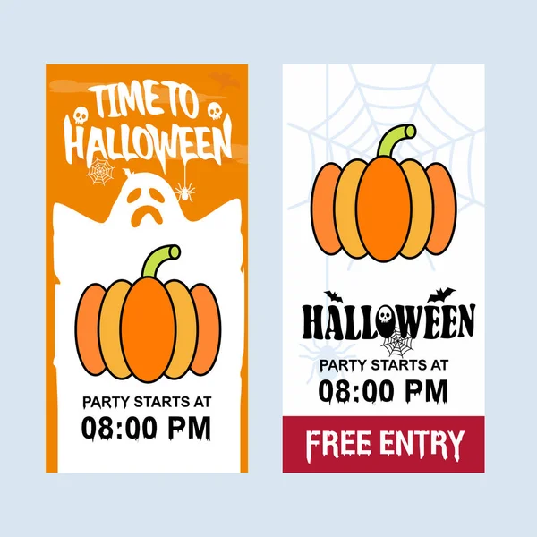 Happy Halloween Invitation Design Avec Vecteur Citrouille — Image vectorielle