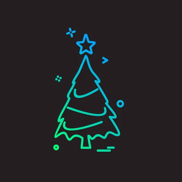 Kerstboom Pictogram Ontwerp Vector — Stockvector
