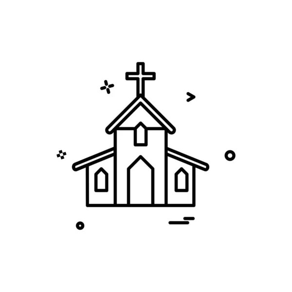 Iglesia Cristiano Agujero Cruz Icono Vector Diseño — Archivo Imágenes Vectoriales