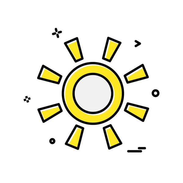 Zon Pictogram Ontwerp Kleurrijke Vectorillustratie — Stockvector