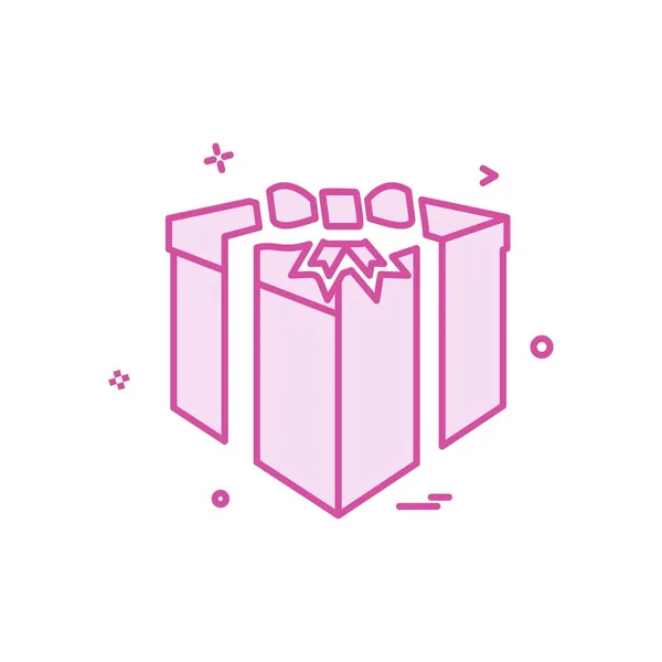 Geschenkbox Symbol Design Vektor Illustration — Stockvektor